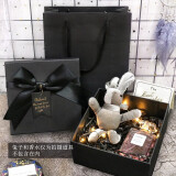 TaTanice 礼盒 七夕情人节礼物盒包装盒生日礼品盒收纳盒 蝴蝶结礼盒黑色