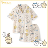 嘉绸chiikawa睡衣女款夏季卡通学生ins日系可爱乌萨奇吉伊小八套装家 chiikawa 短袖短裤 L 100-118斤