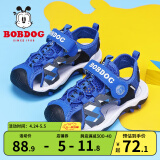 巴布豆（BOBDOG）男童凉鞋夏季新款包头儿童凉鞋中大童软底宝宝沙滩鞋子 皇家蓝/黑 22码内长13.8cm