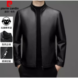 皮尔卡丹（pierre cardin）法国高端真皮皮衣男外套绵羊皮羽绒服2023秋冬新款商务皮夹克外套 立领 165