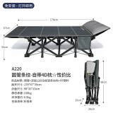 午憩宝折叠床单人午休躺椅办公室职场午休简易午睡陪护床便携行军床 新设计【自带枕头】条纹-178CM