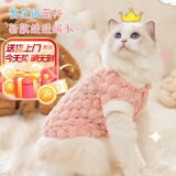 贝初众猫衣服冬季保暖防掉毛幼猫犬猫咪狗狗衣服冬天两脚布偶猫比熊泰迪 樱花粉小熊 M 建议3-5斤猫咪 带牵引扣 金龟绒两脚装