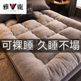 雅鹿单人床垫宿舍90x190 加厚羊羔绒床褥子榻榻米垫子可折叠地铺 羊羔绒灰色 【加厚保暖】YC 90x200cm【学生床垫】