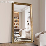 伯仑 穿衣镜全身镜落地镜美式欧式试衣镜挂墙复古镜大服装店镜子壁挂 敦煌金 【壁挂/靠墙】60cm*165cm