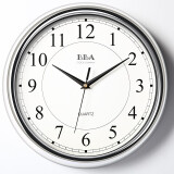 BBA挂钟 客厅创意钟表现代简约家居复古欧式卧室石英钟  12英寸亮银