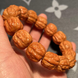 山中玉猴头京八棱手串精品雕刻土豪南瓜桩手持文玩核桃原籽佛珠男送礼物 [精选]蛤蟆头/蛤蟆背15mm