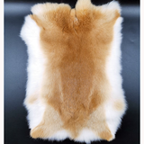 依花梦兔毛皮整张老兔皮本色家兔獭兔毛皮原料床垫盖毯护膝坐垫手工制作 牛黄优质老兔皮50X30厘米左右 毛面最长最宽测量算头尾