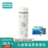 NITORI宜得利家居 家用喝水杯不锈钢学生便携外出保温杯女生口袋杯 白色 线花