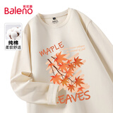 班尼路（Baleno）长袖t恤男春秋季学生220G纯棉重磅圆领长袖上衣宽松情侣款打底衫