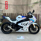 新款宝马款宝雕双R400CC双缸水冷小忍者跑车R1公路赛大排重机车 白色 牌证齐全