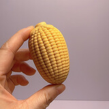 《玉米》竹雕4.0尺文玩手把件实心玉竹龙血金丝竹摆件可爱老料 玉米1个+手套+保养油 4.0厘米-拍照背景不送