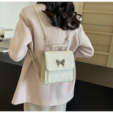 察今双肩包设计感小众包包女士2024新款时尚JK书包高级感学院风背包 白色