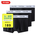 Calvin Klein CK 男士平角内裤套装 3条装 送男友礼物 U2664G 001黑色 L 