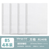 文谷(Wengu)b5方格活页纸 笔记本活页本替芯白色纸学生网格活页纸芯可拆卸活页笔记本内芯 NB560-2方格*4