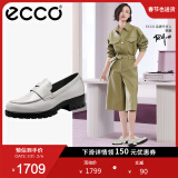 爱步（ECCO）【明星同款】乐福鞋女 百搭牛皮厚底粗跟英伦风单鞋女 摩登490013 石灰色49001301378 建议选小一码 36 （偏大，建议选小一码）