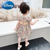 迪士尼女童连衣裙夏装2025新款婴幼儿童a类纯棉公主裙小宝宝裙子1到3岁 花色 【品牌】纯棉碎花连衣裙 90