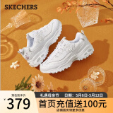 斯凯奇（Skechers）老爹鞋女士熊猫鞋刺绣厚底内增高小白鞋子休闲百搭季 149466-白色/WHT 38