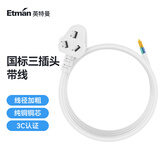 英特曼10米插头带线三芯电缆线带插头10A三插电线插头带线多用家用工业插排自接线电源延长线螺尾电源线