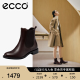 爱步（ECCO）靴子女 时尚潮流百搭冬季切尔西女靴牛皮粗跟短靴女 型塑266503 棕色26650301014 36