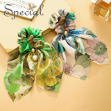 special蝴蝶结手工防滑头绳发圈高级感发饰森系松紧发圈不伤发 高弹力发圈 粉花