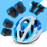 奥塞奇ot6儿童头盔护具套装防摔轮滑溜冰鞋滑板平衡车自行车护膝头盔蓝