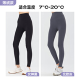 MissWiss【倪妮同款】鲨鱼裤薄款女外穿收腹提臀芭比瑜伽裤打底裤 【薄绒组合装】女神黑+北欧灰 L