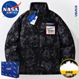 NASA MARVEL官方潮牌联名羽绒服男短款加厚外套冬季袄子新款ins美式邮 2206黑色 XL（141斤-160斤）