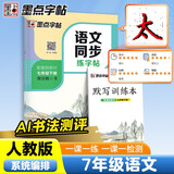 墨点字帖 语文同步七年级下册 笔顺笔画同步练字帖视频版 赠听写默写本 人教版七年级课外阅读铅笔字帖楷书描红本生字偏旁部首拼音控笔训练字帖 （共2册)