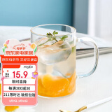 唯铭诺（WEIMINGNUO）高硼硅玻璃杯带把家用水杯子男啤酒杯咖啡牛奶杯泡茶杯耐热500ml