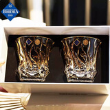 BOHEMIA捷克进口BOHEMIA水晶玻璃手工描金XO威士忌酒杯洋酒杯2只礼盒套装 捷海洋描金威杯300ML/2支礼盒