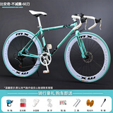 ICOLOUR变速死飞山地自行车男弯把单车公路车赛车实心胎双碟刹成人女中学 不减震-比安奇24速60刀