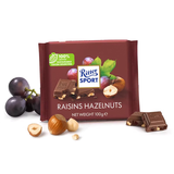 瑞特滋（RITTER SPORT）德国进口榛子果仁牛奶巧克力黑巧克力糖果喜糖纯可可脂休闲零食 【1块】葡萄干榛子牛奶巧克力100g/块