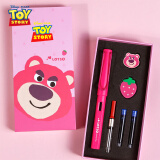 迪士尼(Disney)钢笔礼盒 钢笔学生水笔杆文具套装 练字书法用墨水笔儿童生日礼物 草莓熊E0306T
