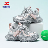 哈比熊（HOBIBEAR）儿童运动鞋春秋季透气男女童休闲运动鞋时尚老爹鞋511021银色33码