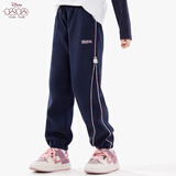 迪士尼儿童裤子春秋装女童卫裤小孩宝宝休闲长裤童装 91127藏青  160