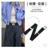 ELLEN FANTASIA懒人腰带女牛仔裤子松紧收腰神器隐形皮带无痕弹力年轻人帆布裤带 黑色