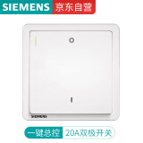 西门子（SIEMENS）开关面板 一键断电开关20A 全屋总控开关面板 致典雅白色