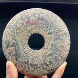 战国时期汉代古玩天然岫玉高古玉古董玉器物件摆件挂件平安扣玉璧