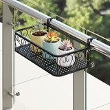 京维美居花架阳台栏杆绿萝多肉花架置物架铁艺悬挂收纳摆放护栏窗台花盆架 圆角设计50*25*12CM