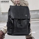 赫登尔双肩包男头层牛皮背包商务大容量潮流休闲多功能书包旅行电脑包