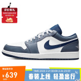 JordanNIKE篮球鞋男AJ1乔1JORDAN 1运动鞋553558-414灰蓝/白43