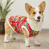 辈宠宠物狗狗衣服秋冬季加绒保暖棉衣圣诞老人服装柯基中大小型犬猫咪 东北大花 2xL14-19斤
