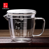 一屋窑制（YiWuYao） 耐热玻璃家用带刻度量杯儿童牛奶杯水杯微波炉可加热防烫分享杯 量杯500ML【带玻璃盖】