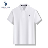 U.S. POLO ASSN.polo衫男短袖夏季商务休闲翻领男装上衣t恤 珍珠白 2XL