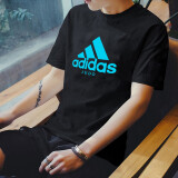 阿迪达斯 （adidas）短袖男春夏跑步休闲运动服圆领健身速干T恤 黑蓝JUDO 2XL 