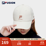 FILA FUSION斐乐潮牌棒球帽中性休闲鸭舌帽网球运动遮阳帽 乳糖色-BG XS