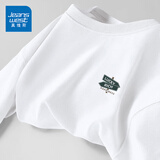 真维斯（Jeanswest）t恤男短袖潮流潮牌宽松纯棉夏季男士半袖男女重磅220g体恤衣服男R 面料升级220G-白（小木牌） L 【推荐110-130斤左右】