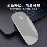 依选 M18无线鼠标三模蓝牙超薄鼠标可充电静音便携办公游戏适用于惠普华为华硕iPad台式笔记本电脑 月影灰-USB接收器版+电量显示【无蓝牙】