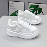 BFM麦崑小白鞋女鞋2026年新款秋季增高休闲鞋百搭厚底松糕鞋板鞋 1358白色 38