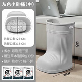 足三里泡脚桶过膝过小腿成人儿童专用足浴盆保温按摩功能EVA材质 M（灰色，身高1.68以下）